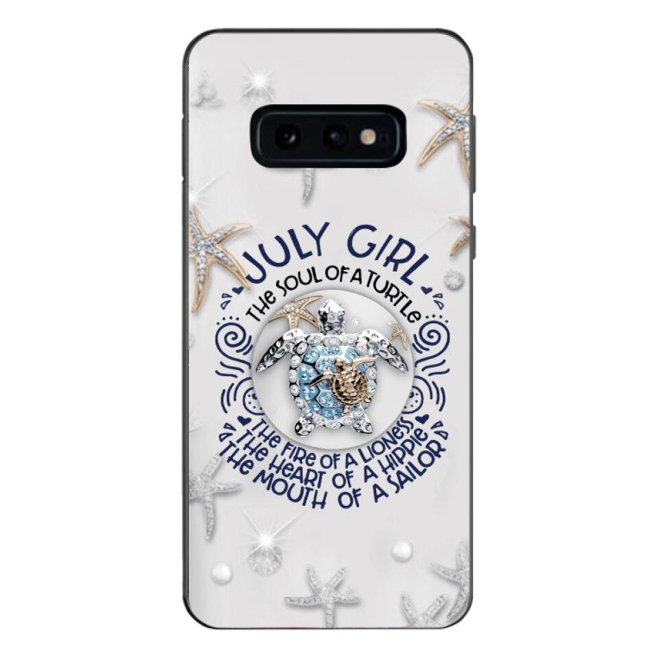 PERSONALIZED JULY TURTLE GIRL PHONECASE QTTQ2803