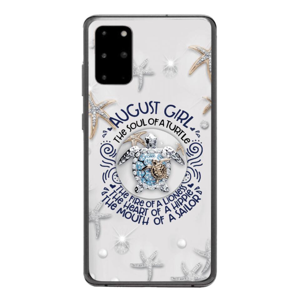 PERSONALIZED AUGUST TURTLE GIRL PHONECASE QTTQ2803