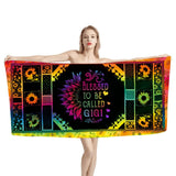 PERSOANLIZED BLESSED TO BE CALLED GRANDMA BEACH TOWEL MTTQ2803