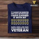 Personalized U.S Veterans Tshirt Printed 22MAR-LN29