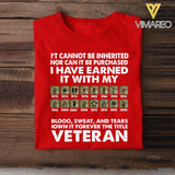 Personalized U.S Veterans Tshirt Printed 22MAR-LN29