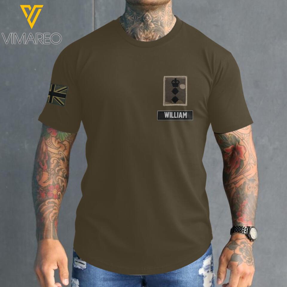 PERSONALIZED U.K SOLIDER ARMY WITH RANK TSHIRT PRINTED QTMQ2903