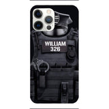 Personalized U.S Thin Blue Line Phone Case Printed 22APR-DT01