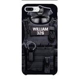 Personalized U.S Thin Blue Line Phone Case Printed 22APR-DT01