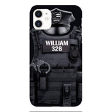 Personalized U.S Thin Blue Line Phone Case Printed 22APR-DT01