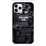 Personalized U.S Thin Blue Line Phone Case Printed 22APR-DT01