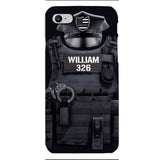 Personalized U.S Thin Blue Line Phone Case Printed 22APR-DT01