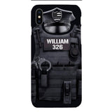 Personalized U.S Thin Blue Line Phone Case Printed 22APR-DT01