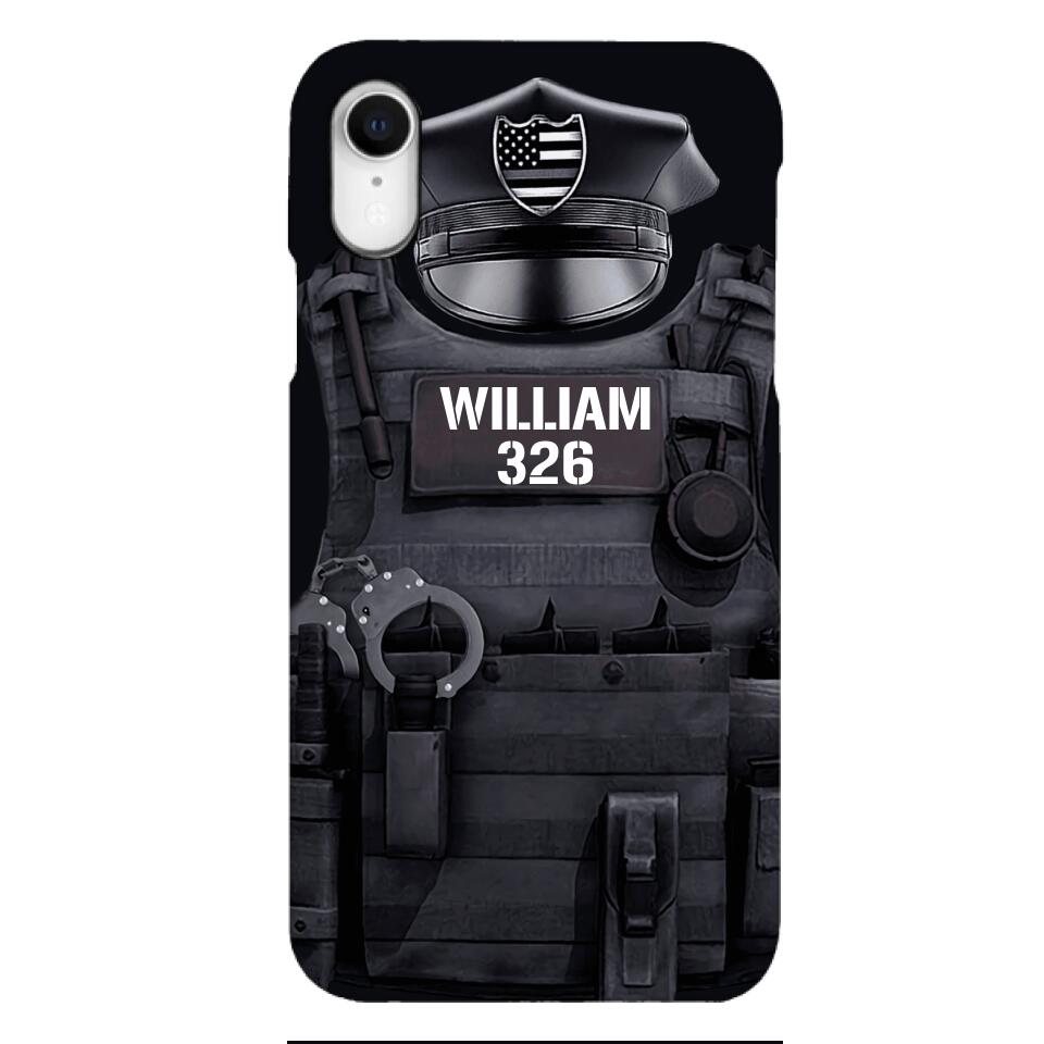 Personalized U.S Thin Blue Line Phone Case Printed 22APR-DT01