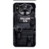 Personalized U.S Thin Blue Line Phone Case Printed 22APR-DT01