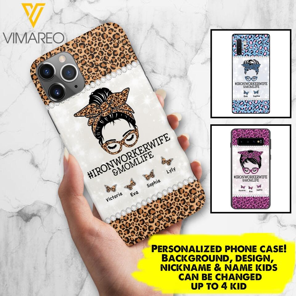 Personalized Ironworkerwife & Momlife Phone Case Printed 22APR-HC01