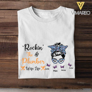 Personalized Rockin' The Plumber Wife Life Tshirt Printed 22APR-HC01