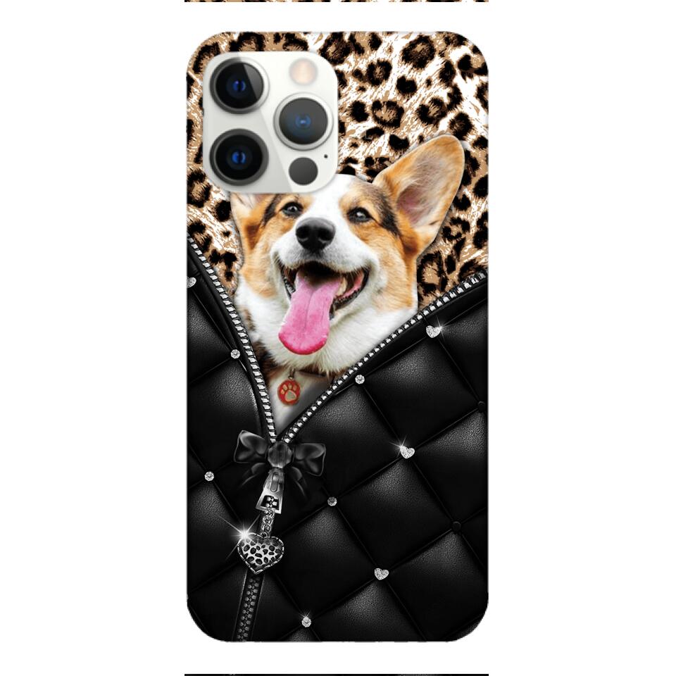 PERSONALIZED DOG LOVER LEOPARD PHONECASE QTTN0504