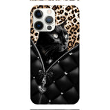 PERSONALIZED CAT LOVER LEOPARD PHONECASE QTTN0504
