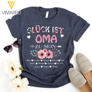 Personalized Gluck Ist Grandma Zu Sein Tshirt Printed QTDT0604