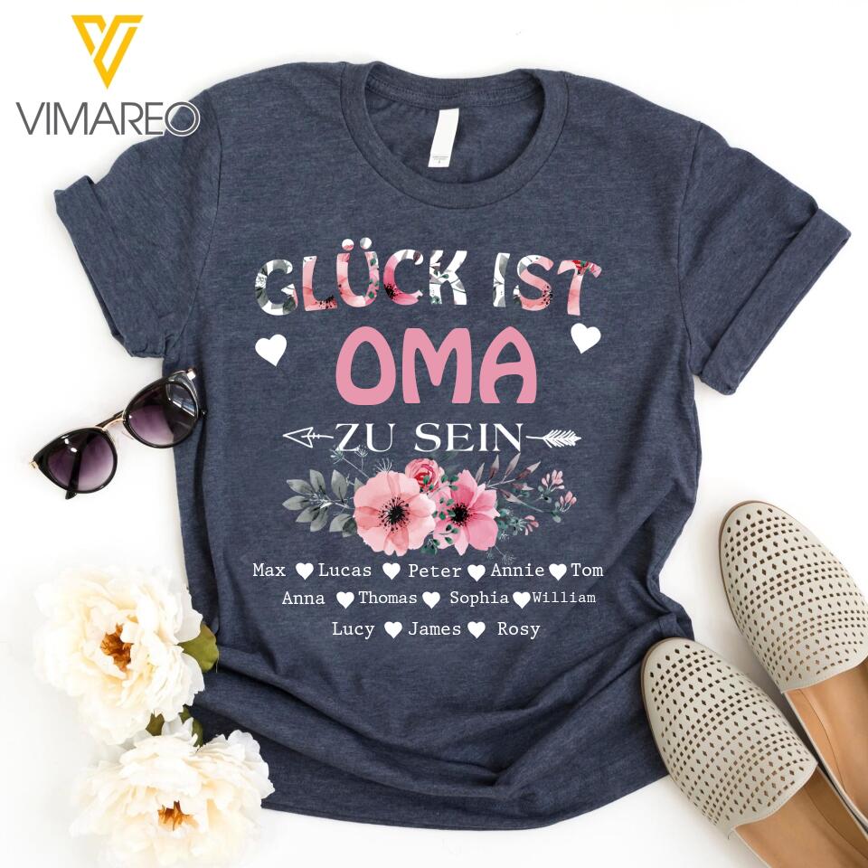 Personalized Gluck Ist Grandma Zu Sein Tshirt Printed QTDT0604