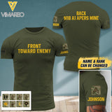 PERSONALIZED US SOLIDER ARMY FRONT TOWARD ENEMY TSHIRT PRINTED QTDT0604