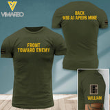 PERSONALIZED U.K SOLIDER ARMY FRONT TOWARD ENEMY TSHIRT PRINTED QTDT0604
