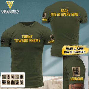 PERSONALIZED U.K SOLIDER ARMY FRONT TOWARD ENEMY TSHIRT PRINTED QTDT0604