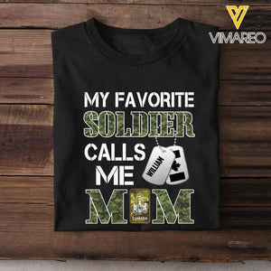 Personalized My Favorite Canadian Soldier Calls Me Mom Tshirt Printed 22APR-MQ08
