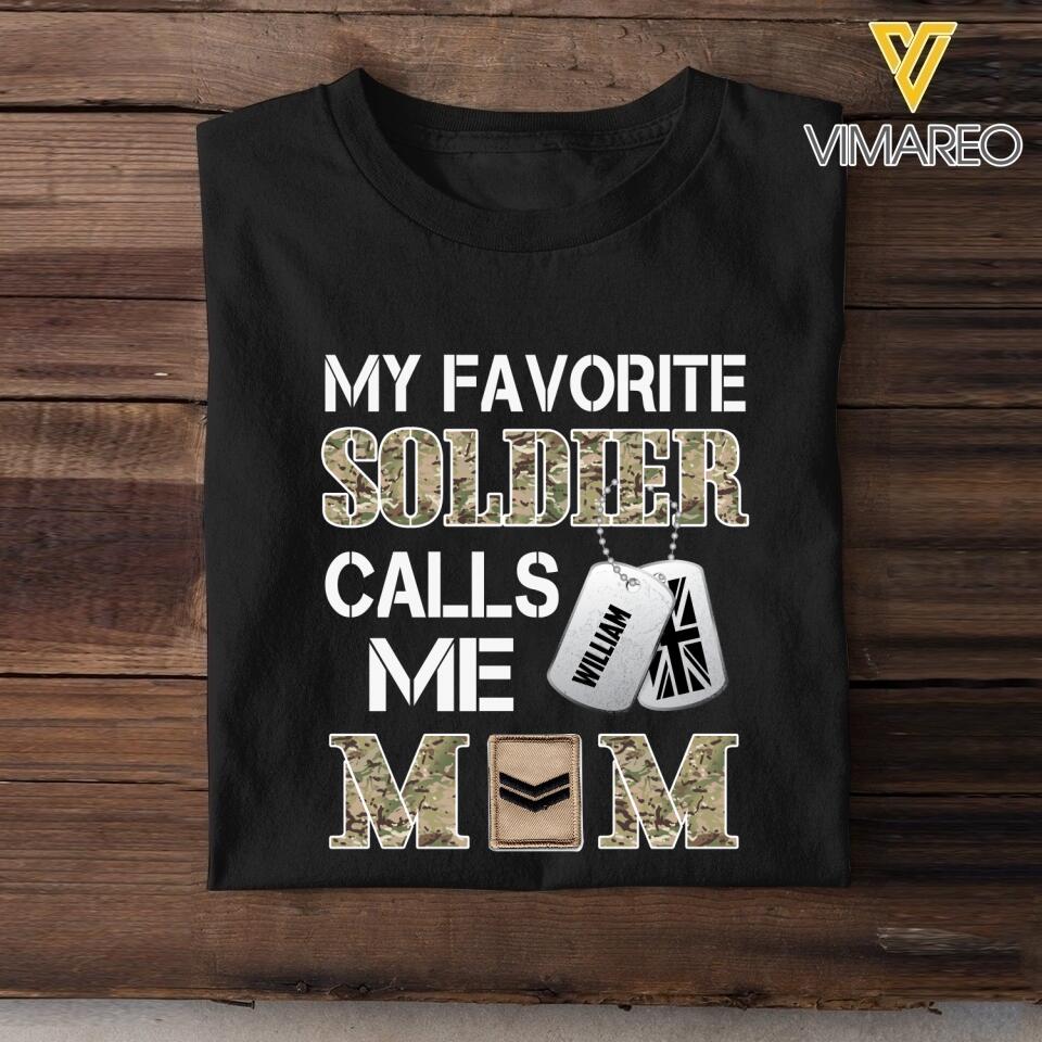 Personalized My Favorite British Soldier Calls Me Mom Tshirt Printed 22APR-MQ08