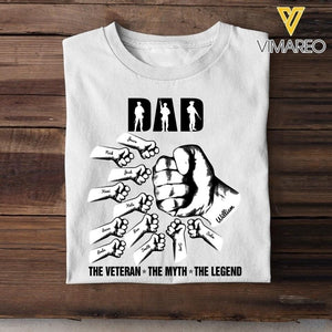 PERSONALIZED THE VETERAN THE MYTH DAD TSHIRT 3T 1204
