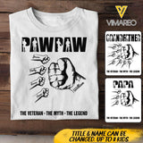 PERSONALIZED THE VETERAN THE MYTH DAD TSHIRT 3T 1204