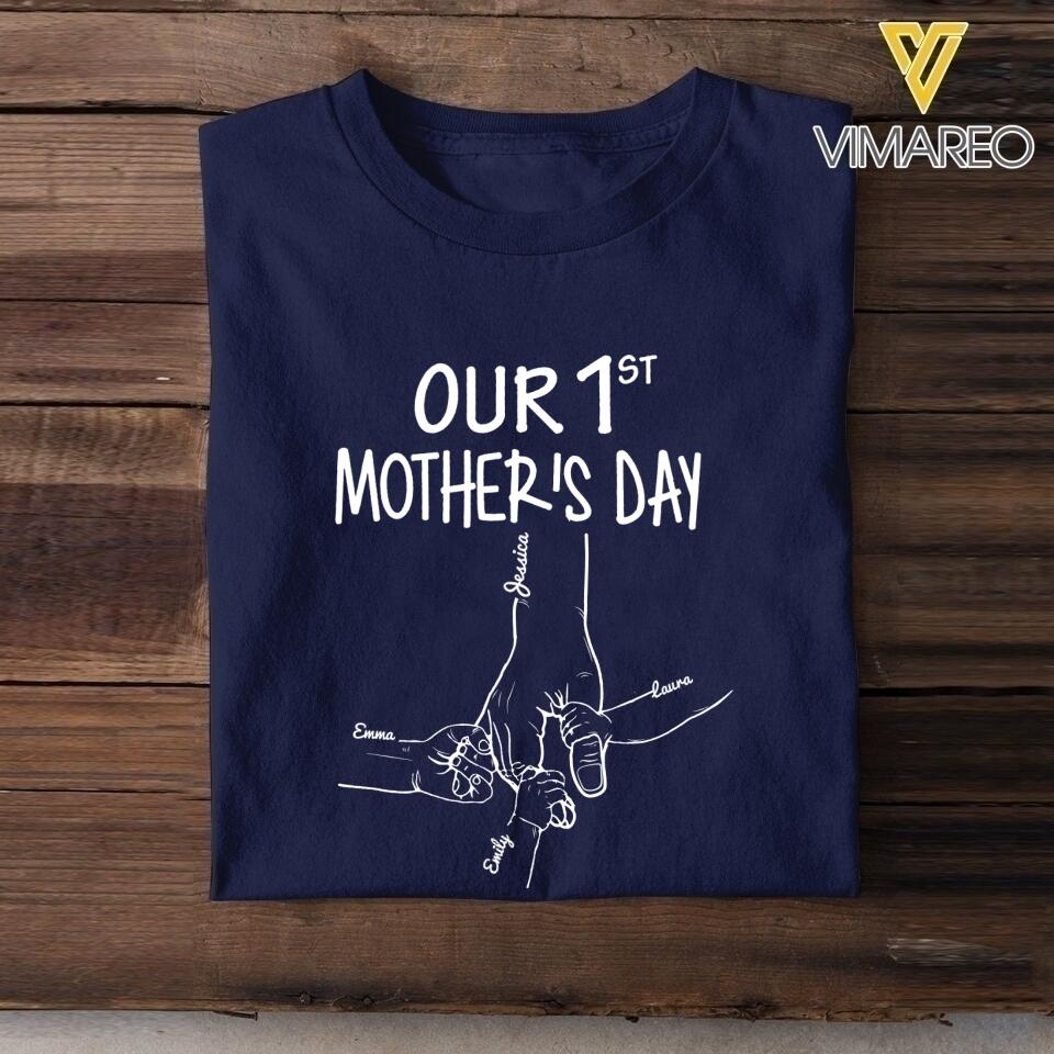 PERSONALIZED OUR 1ST MOPTHER'S DAY BABY ONESIZE OR TSHIRT QTTN2204