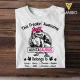 Personalized This Freakin' Awesome Auntasaurus Kid Tshirt Printed 22APR-HQ22