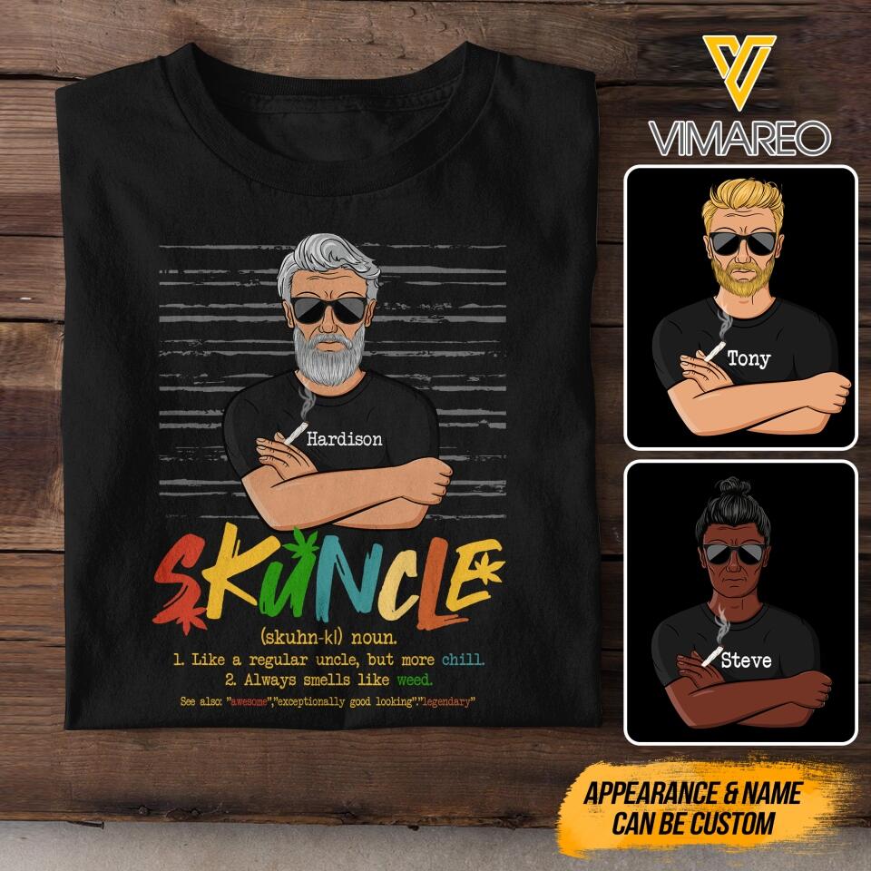 PERSONALIZED SKUNCLE LIKE A REGULAR UNCLE BUT MORE CHILL TSHIRT QTDT2604