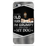 Personalized Simple Grumpy Old Man And Dog Phone Case Printed 22APR-HC26