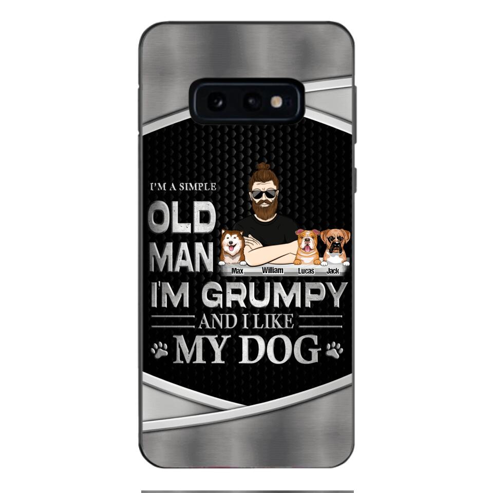 Personalized Simple Grumpy Old Man And Dog Phone Case Printed 22APR-HC26