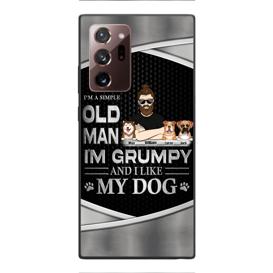 Personalized Simple Grumpy Old Man And Dog Phone Case Printed 22APR-HC26