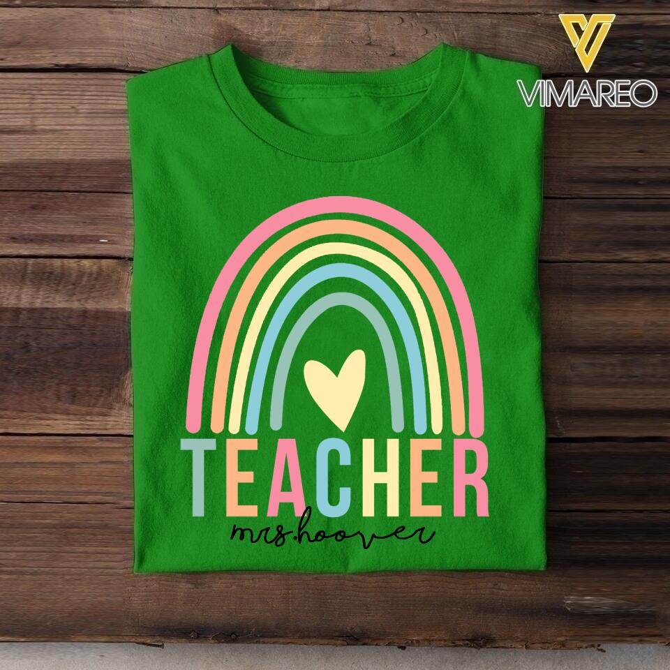 PERSONALIZED TEACHER RAINBOW TSHIRT QTDT2704
