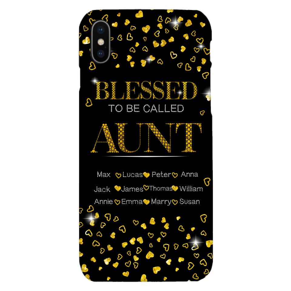 PERSONALIZED BLESSED TO BE CALLED GRANDMA KID NAME PHONECASE QTDT2904