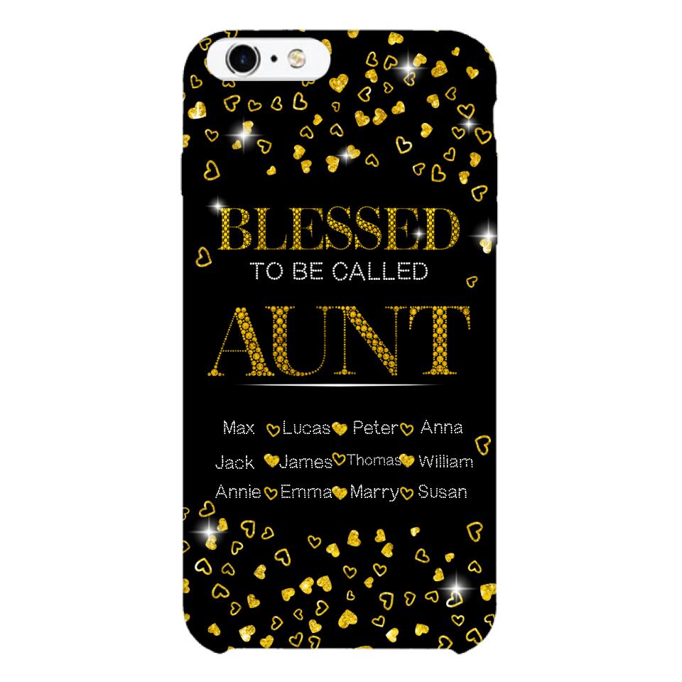 PERSONALIZED BLESSED TO BE CALLED GRANDMA KID NAME PHONECASE QTDT2904