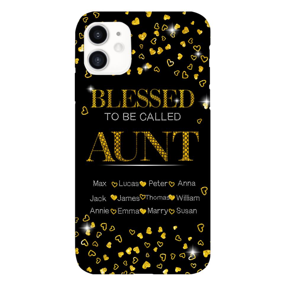 PERSONALIZED BLESSED TO BE CALLED GRANDMA KID NAME PHONECASE QTDT2904