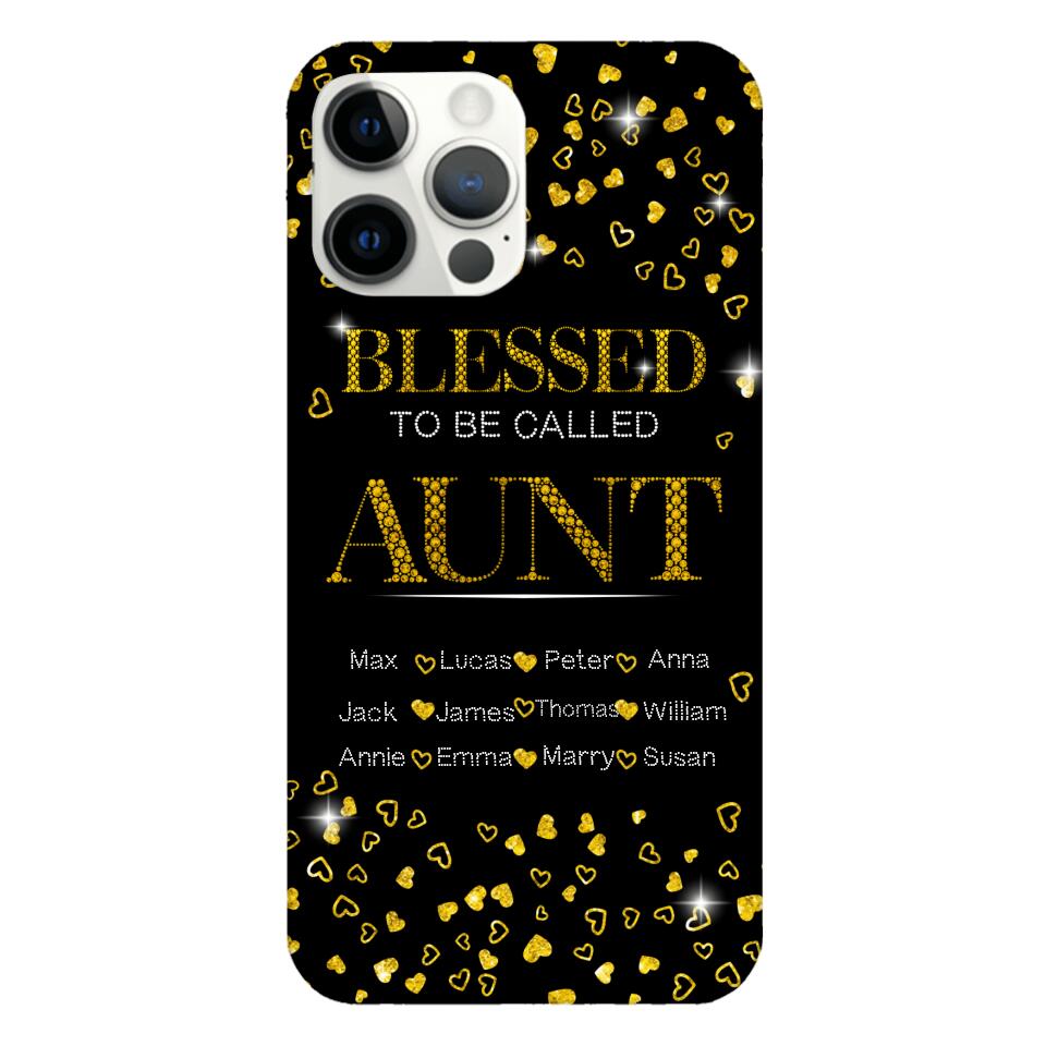 PERSONALIZED BLESSED TO BE CALLED GRANDMA KID NAME PHONECASE QTDT2904
