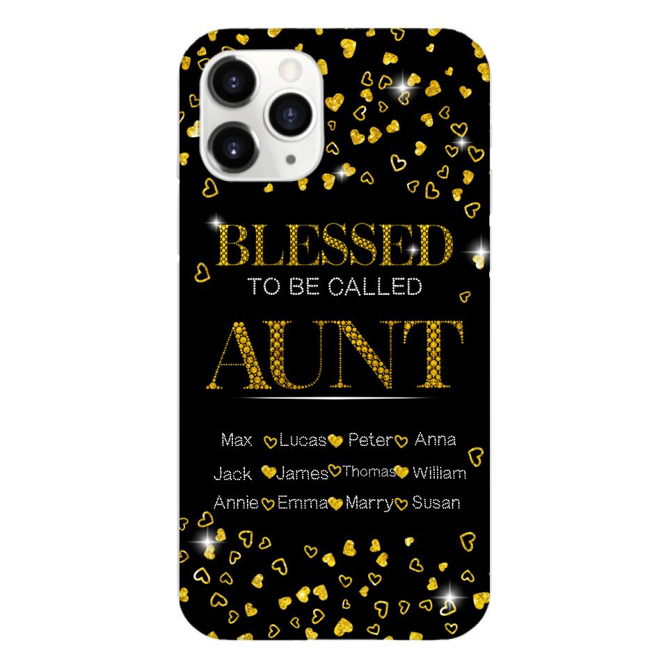 PERSONALIZED BLESSED TO BE CALLED GRANDMA KID NAME PHONECASE QTDT2904