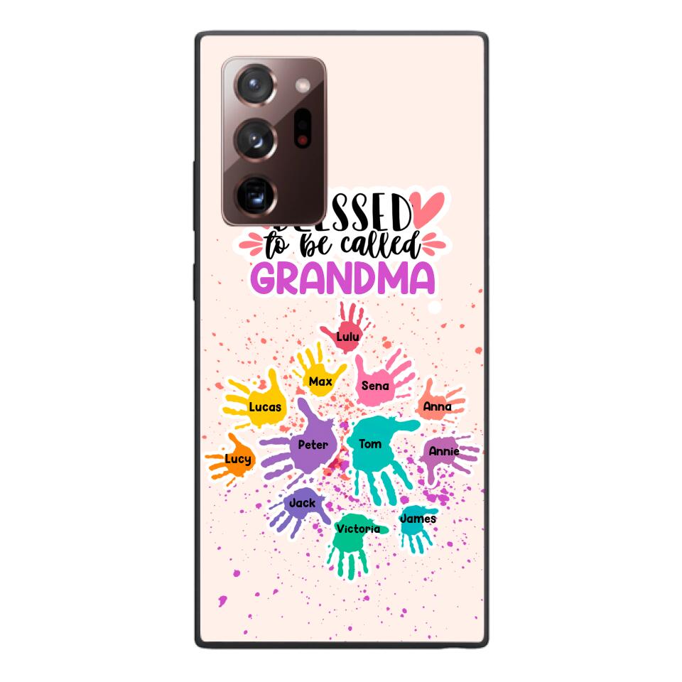 PERSONALIZED BLESSED TO BE CALLED GRANDMA HAND KID NAME PHONECASE QTTN0505
