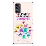 PERSONALIZED BLESSED TO BE CALLED GRANDMA HAND KID NAME PHONECASE QTTN0505