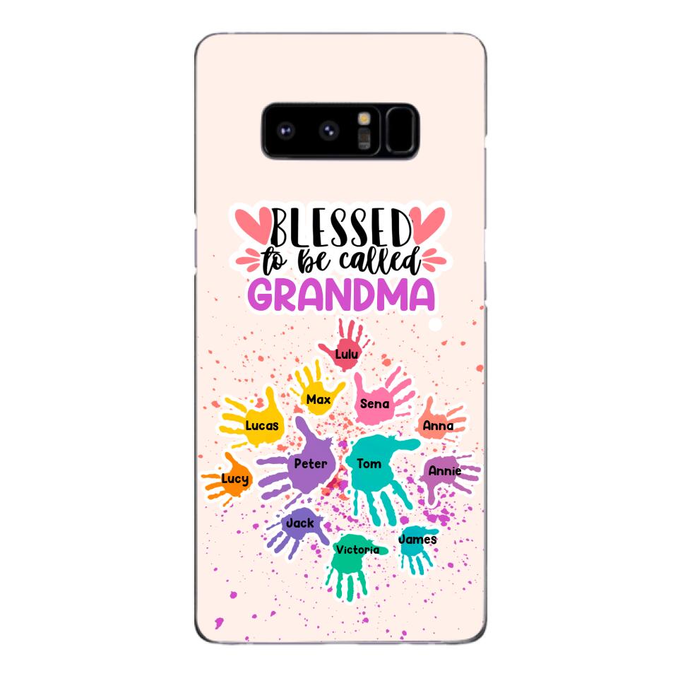 PERSONALIZED BLESSED TO BE CALLED GRANDMA HAND KID NAME PHONECASE QTTN0505