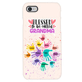 PERSONALIZED BLESSED TO BE CALLED GRANDMA HAND KID NAME PHONECASE QTTN0505