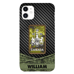 Personalized Canadian Soldier Phone Case Camo Printed 22MAY-HC09