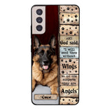 PERSONALIZED GOD SAID SEND THEM WITHOUT WINGS DOGS ARE ANGELS UPLOAD PHOTO PHONECASE QTDT1105