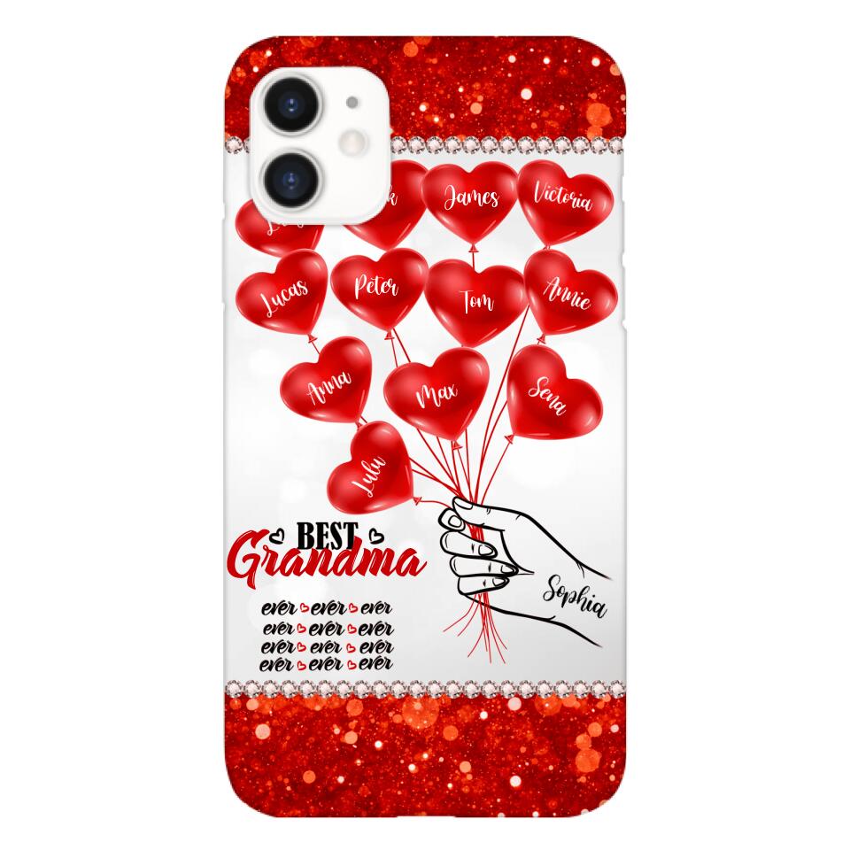 PERSONALIZED BEST GRANDMA EVER KID NAME BALLOONS PHONECASE QTHC1605