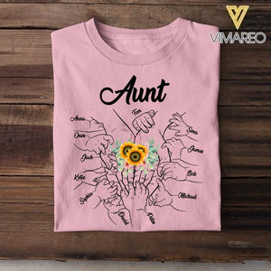 Personalized Aunt Kid Flower Tshirt Printed 22MAY-DT19