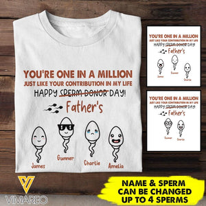 PERSONALIZED YOU'RE ONE IN A MILLION HAPPY FATHER'S DAY TSHIRT NQHC1605