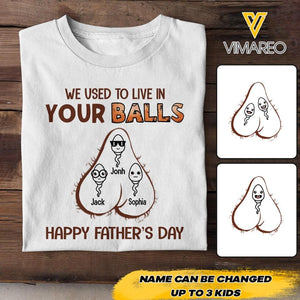 PERSONALIZED WE USED TO LIVE IN YOUR BALL HAPPY FATHER'S DAY TSHIRT NQVQ1605