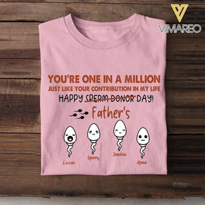 PERSONALIZED YOU'RE ONE IN A MILLION HAPPY FATHER'S DAY TSHIRT NQHC1605